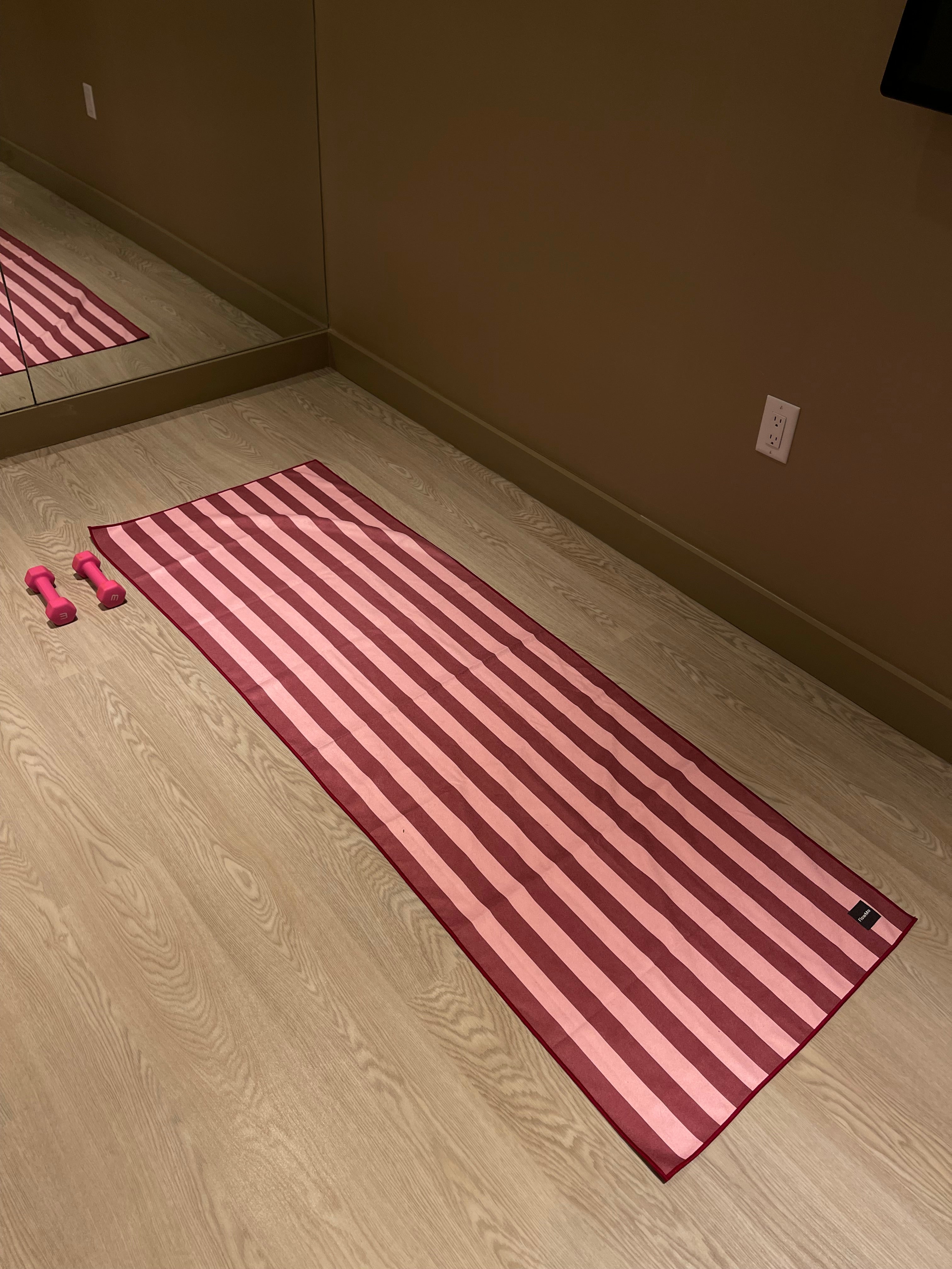 Pink Striped Mat Towel